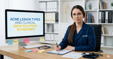 Acne lesion types and clinical identification standards